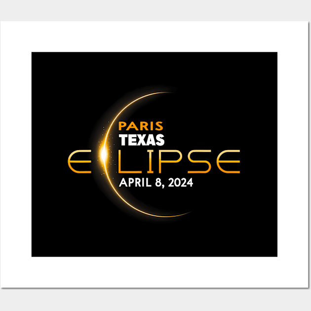 Paris Texas Total Solar Eclipse 2024 Wall Art by SanJKaka